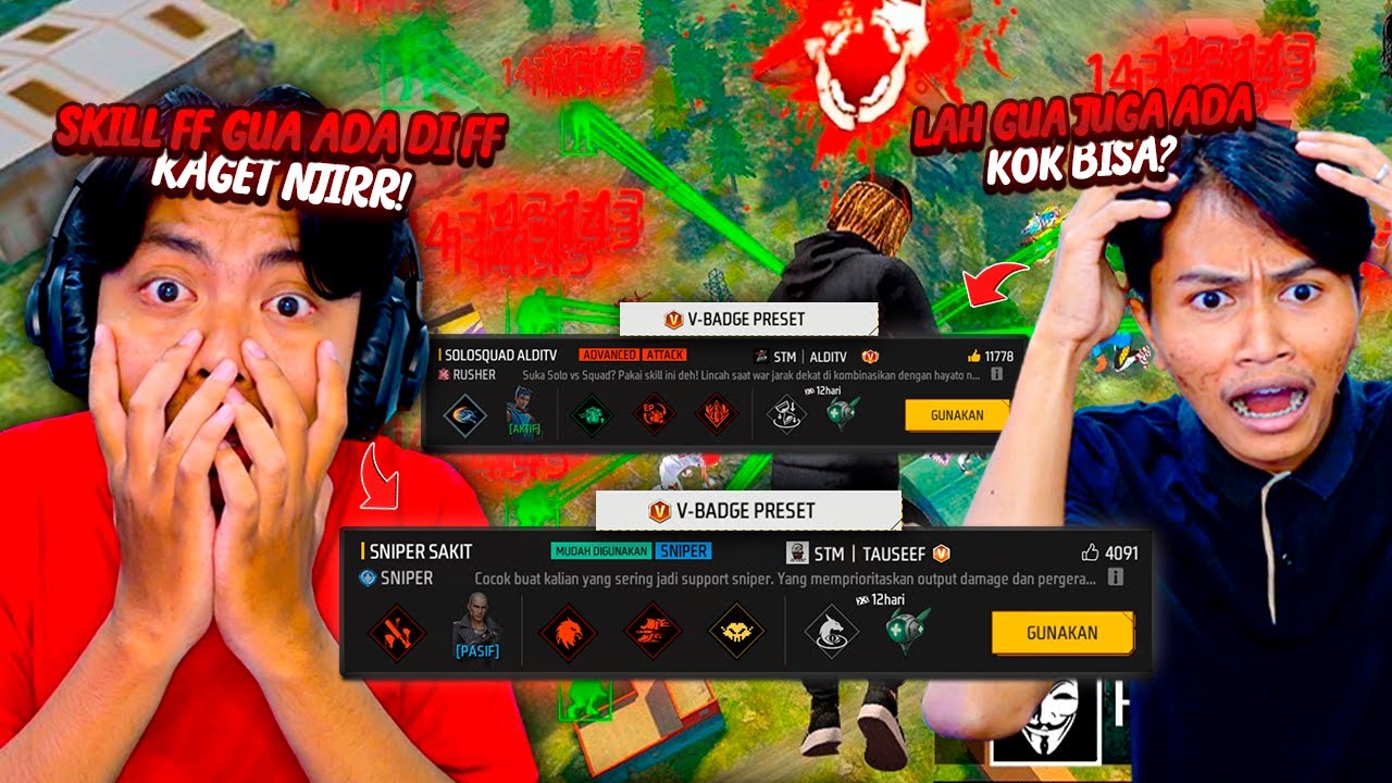 GAK NYANGKA TIBA-TIBA PRESET SKILL VBADGE GUA ADA DI FF! COBAIN AUTO JADI JAGO KALIAN! 😱