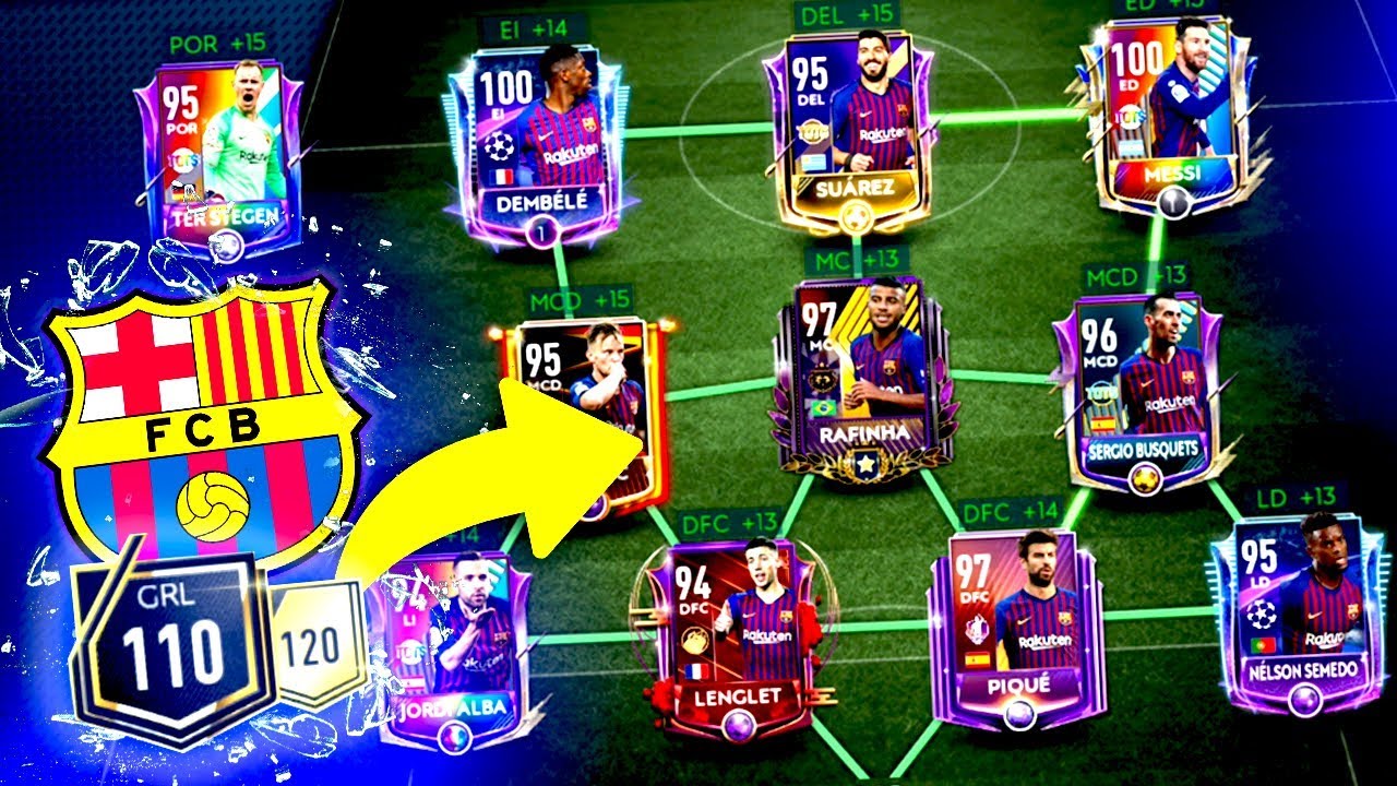FULL BARCELONA 110 GRL !!! LOS MEJORES JUGADORES + GAMEPLAY !!! || FIFA 19 MOBILE