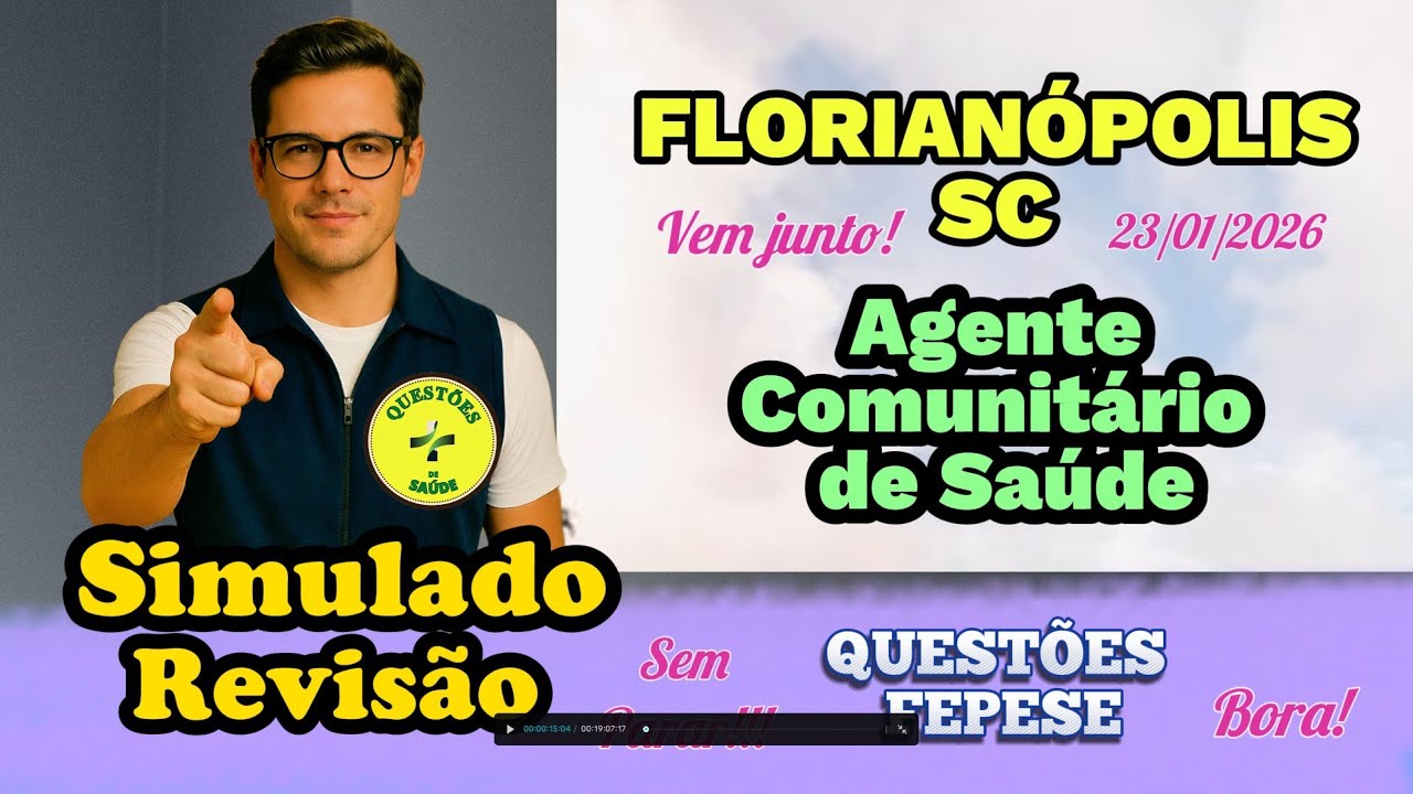 Agente Comunitário - ACS - Simulado, Revisão e Dicas - FLORIANÓPOLIS SC - 1º Vídeo - Banca FEPESE