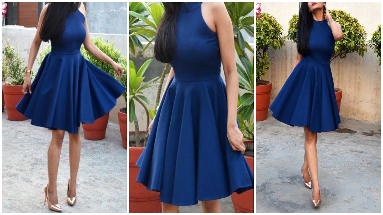 साड़ी से बनाये Halter Neck dress TUTORIAL IN 10 MINUTES REUSE OLD SAREE/FABRIC