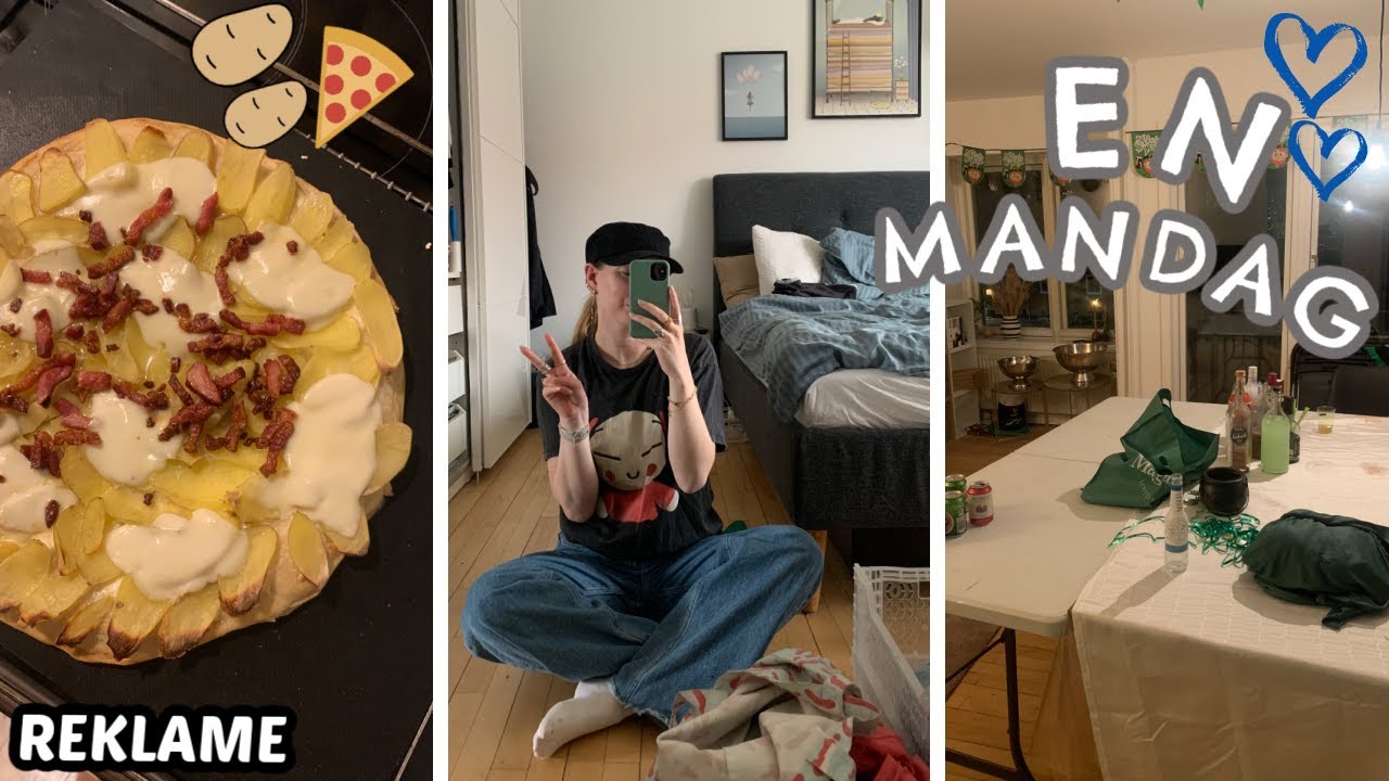 EN MANDAG MED MIG | Oprydning efter housewarming, handler ind & kartoffelpizza! 🤍🍕