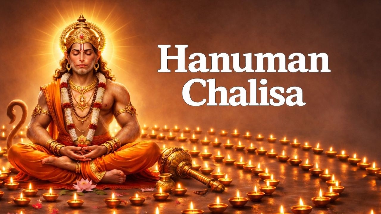 HANUMAN CHALISA POWERFUL SOOTHING WITH LYRICS #hanumanchalisa #bhajan