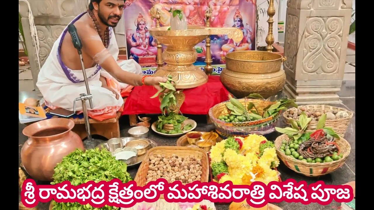 Maha Shivaratri Pooja Sri Rama Bhadra kshetram రుద్రాక్ష లతో అర్చన 
