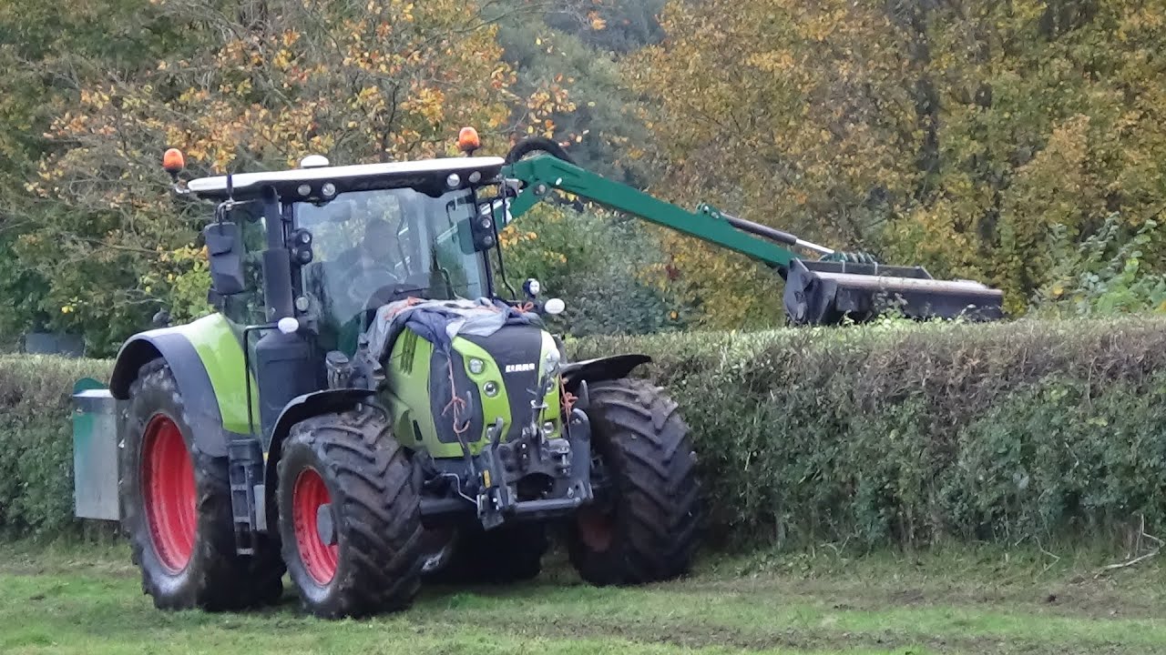 Hedge Cutting with Claas Arion 650 & Spearhead - Hedge Cutting 2021