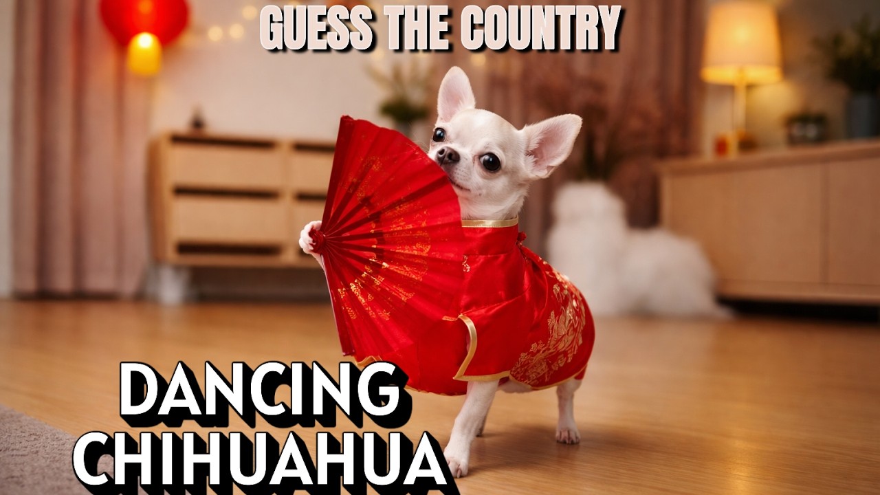 Pipi's World Tour: Can you guess all the countries? 🌍🕺#dancingdog
