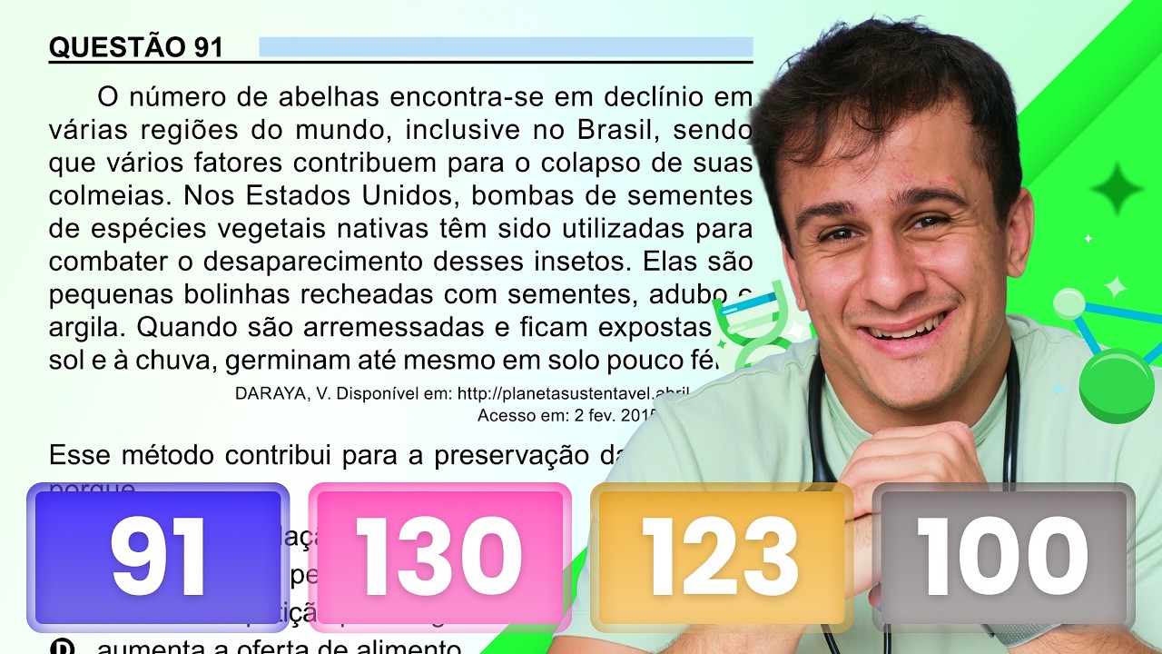 ENEM 2023 - O número de abelhas encontra-se em declínio em várias regiões do mundo