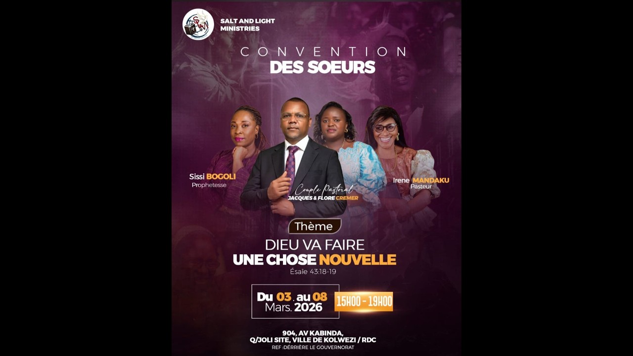 CONVENTION DES SOEURS - RÉV. PST. IRÈNE MANDAKU |Thème: DIEU VA FAIRE UNE CHOSE NOUVELLE. Es:43:18