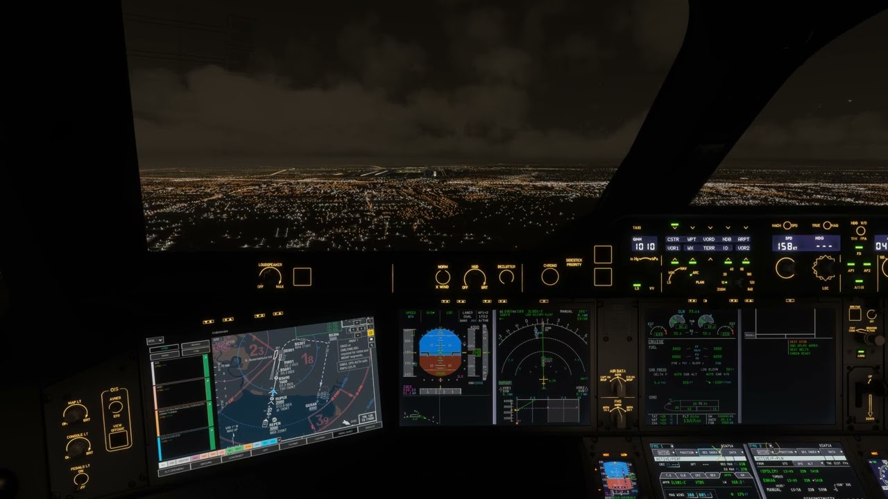 Singapore Airlines A350-900 Night Approach to Bangkok | SQ714 WSSS-VTBS | 4K | MSFS 2024