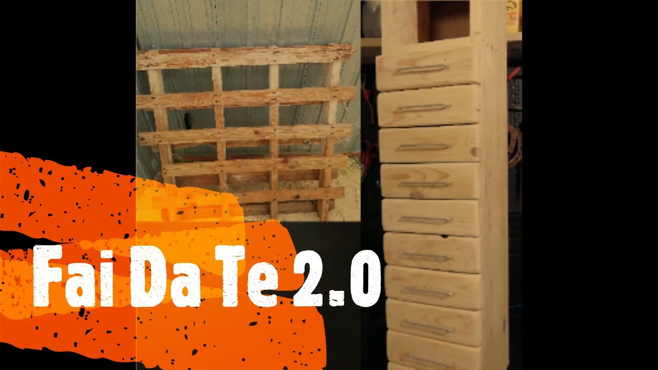 Cassettiera fai da te  garage/officina porta minuteria, da pallet e scarti di legno Fai Da Te 2.0