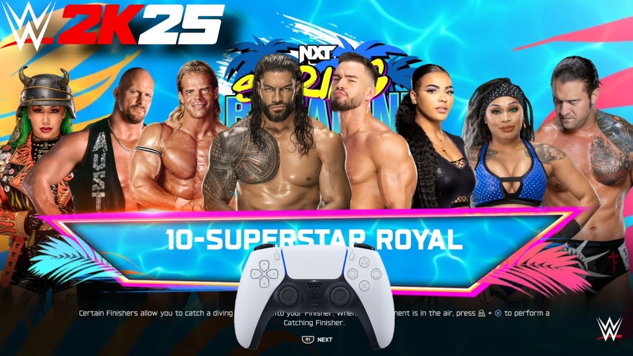 WWE2K25 - TOP 10 SUPERSTAR ROYAL RUMBEL 2026 ROMAN REINGS PS5 GAMEPLAY