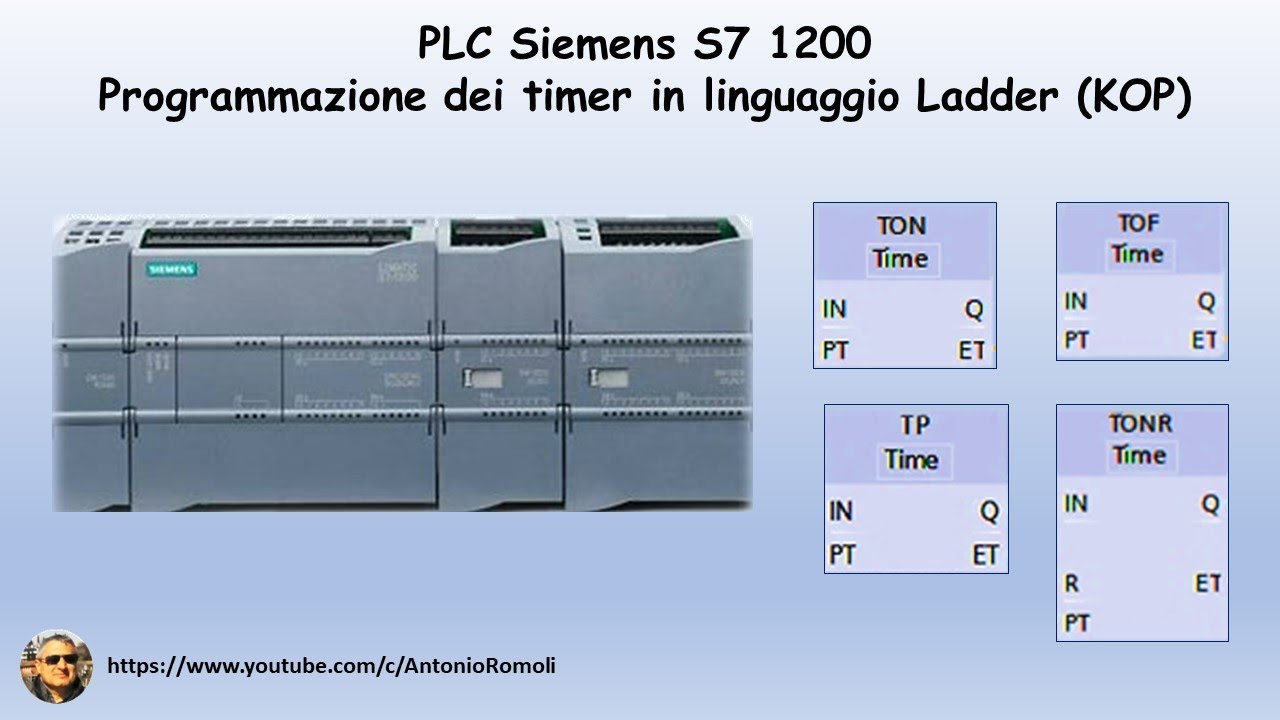 PLC Siemens S7 1200: come utilizzare i temporizzatori TON TOF TONR TP (Video 10) -  Parte prima