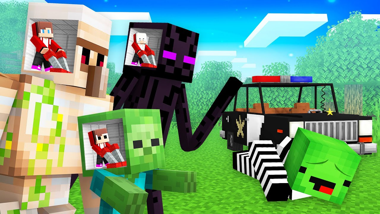 JJ Family Control Mobs MIND to ARREST Mikey in Minecraft (Maizen)