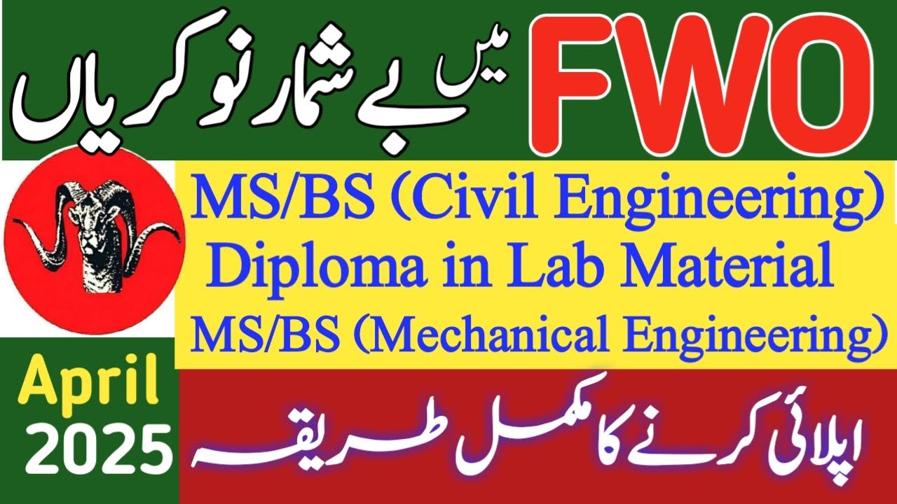 FWO Jobs 2025- Frontier Works Organizations Latest Jobs- FWO Jobs- Jobs With Degree