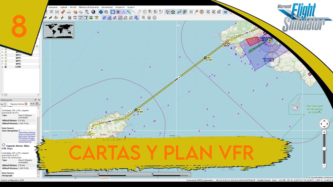 [MSFS] Escuela de vuelo #8 || Cartas y planificación VFR