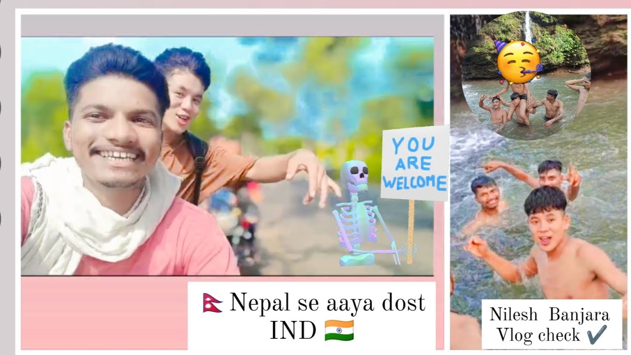 🇳🇵Nepali doston🇮🇳 ke sath enjoy ll waterfall 🏞️🌴🏔️ ll vlog. Nepal se aaya dost milane India ll🇳🇵🇮🇳🇳🇵