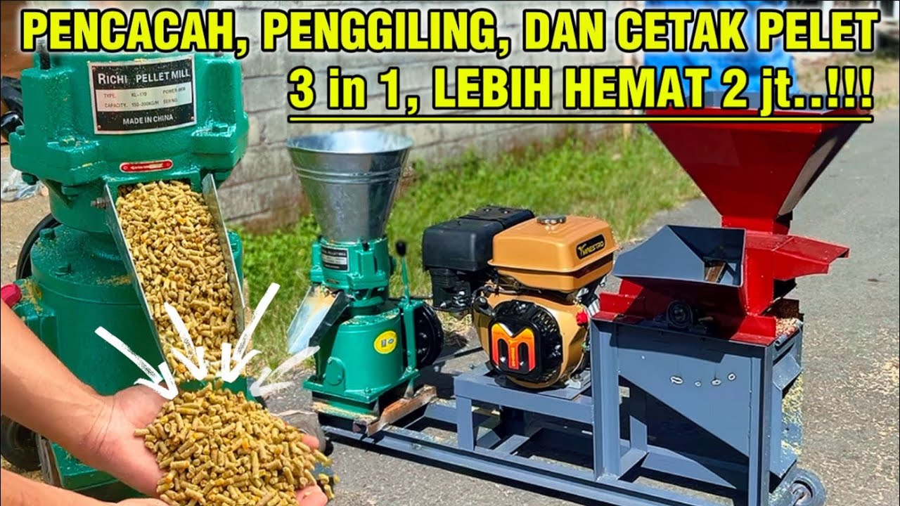 1 MESIN 3 FUNGSI😱..‼️kombinasi super hemat 2jt. #mesincacahrumput #mesincetakpelet 