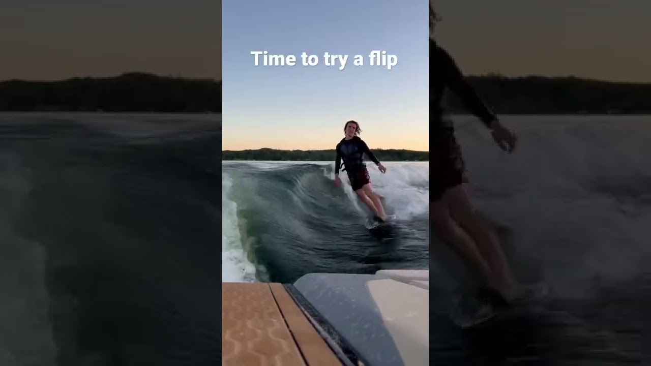 Wakesurf board with straps: fun to ride around on and get air!