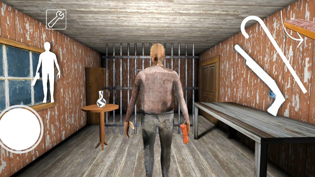 Playing As Clever Grandpa in granny new mod house chapter 1 mod