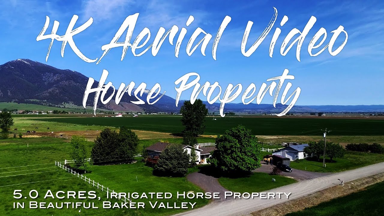 Horse Property - 4K Aerial Real Estate Video - 5 Acre Horse Property, Baker, Oregon