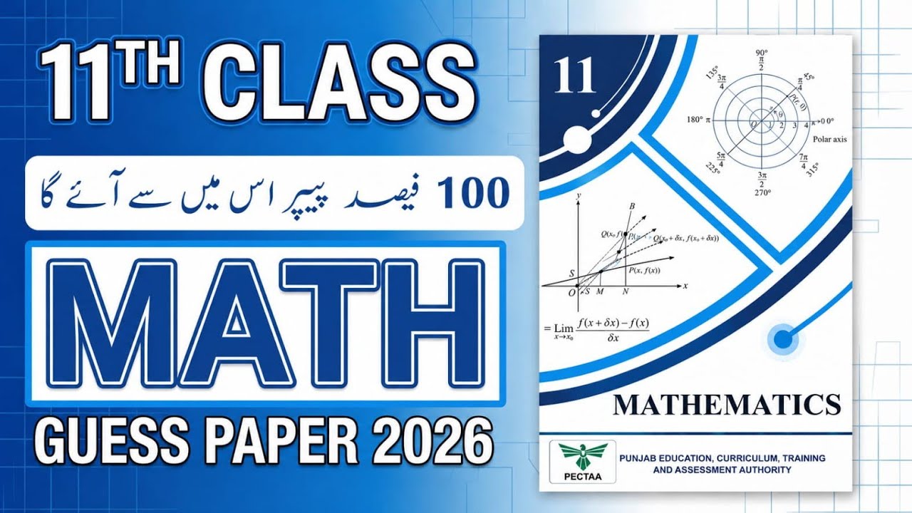 11th class Math Guess Paper 2026, class 11th math guess paper 2026