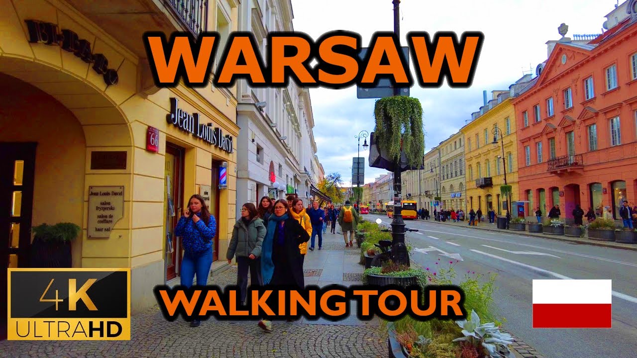 ⁴ᴷ⁶⁰ 🇵🇱 Warsaw/Poland | Downtown Walking Tour (November 2023) [4K]