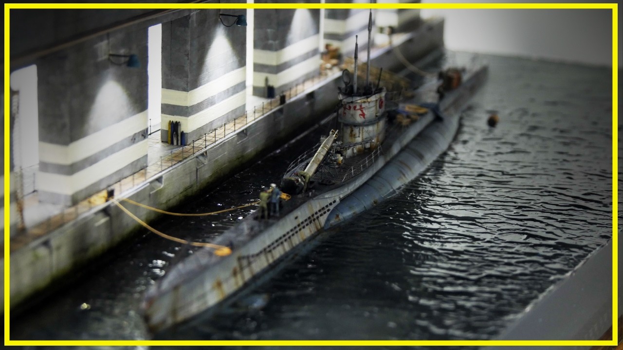 1/144 U boat Bunker Base Diorama (Submarine Pen) Epoxy Resin Art.