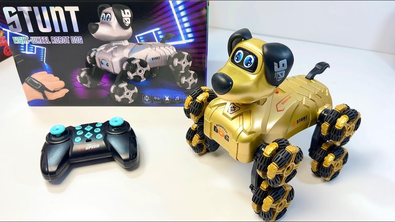 Unboxing Remote control Eight Wheel Robot Dog Stunt, King cobra performance, transforming tank.