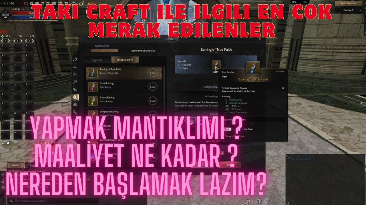 JEWEL CRAFTI YÜKSELTİP TAKI BASMAK / KAR ZARAR NEDİR ? MANTIKLIMI ? TÜM MERAK EDİLENLER  Rise Online