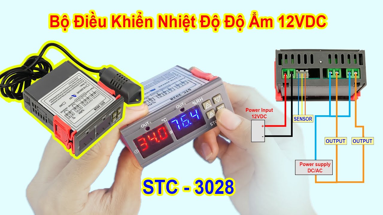 STC-3028 Bộ Điều Khiển Nhiệt Độ Độ Ẩm 12VDC (STC-3028 Temperature And Humidity Controller)