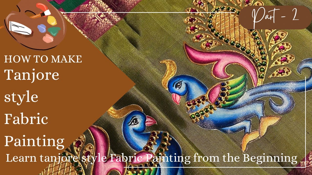 How to make Tanjore style Fabric Painting Part-2 |Fabric painting Tutorial | step by step painting  