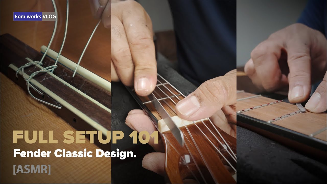 [ASMR] Fender Classic Design Upgrade: Fret Polish, Deep Clean & Low Action Setup.