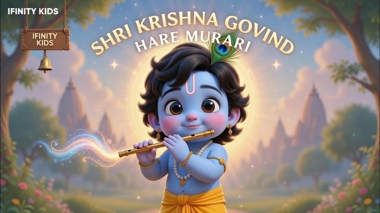 Shri Krishna Govind Hare Murari | Krishna Song for Kids | IFINITY KIDS #krishna #flute #song #ai 