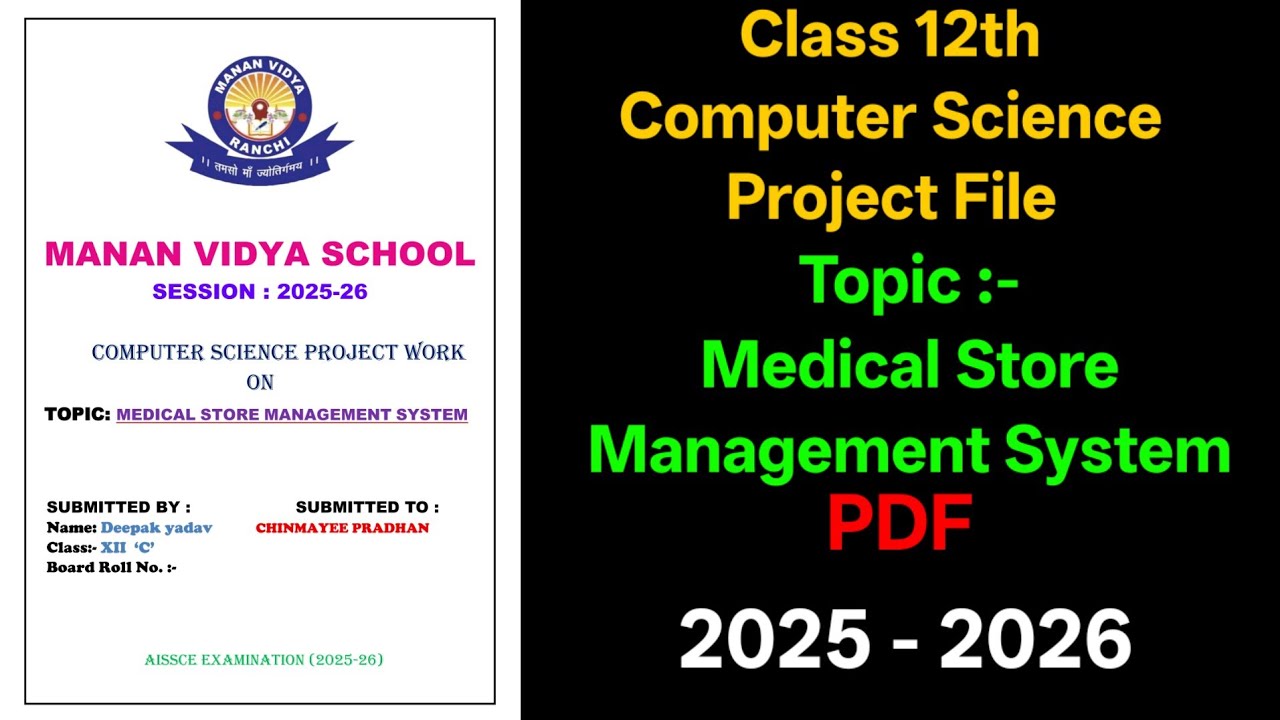 Medical Store Management System Project Class 12 | Python MySQL Project Fil | #cs #medicalstore