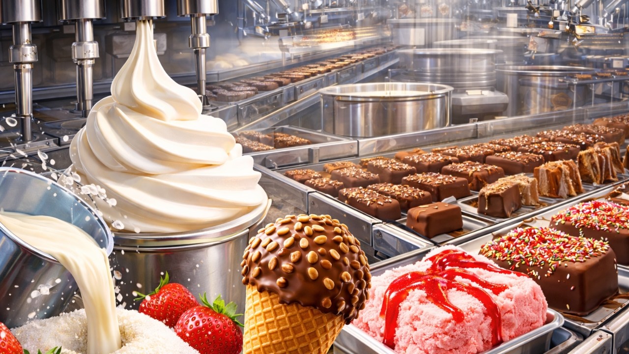 🎬 Inside a Mega Ice Cream Factory 🍦 | Complete Ice Cream Production Process Revealed!
