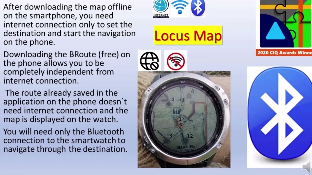 Navigation offline on Fenix 6 Solar with Locus Map (all compatible watches)
