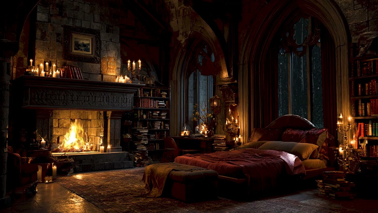 The Storm Can’t Reach You Here 🏰 Deep Castle Sleep with Piano & Rain