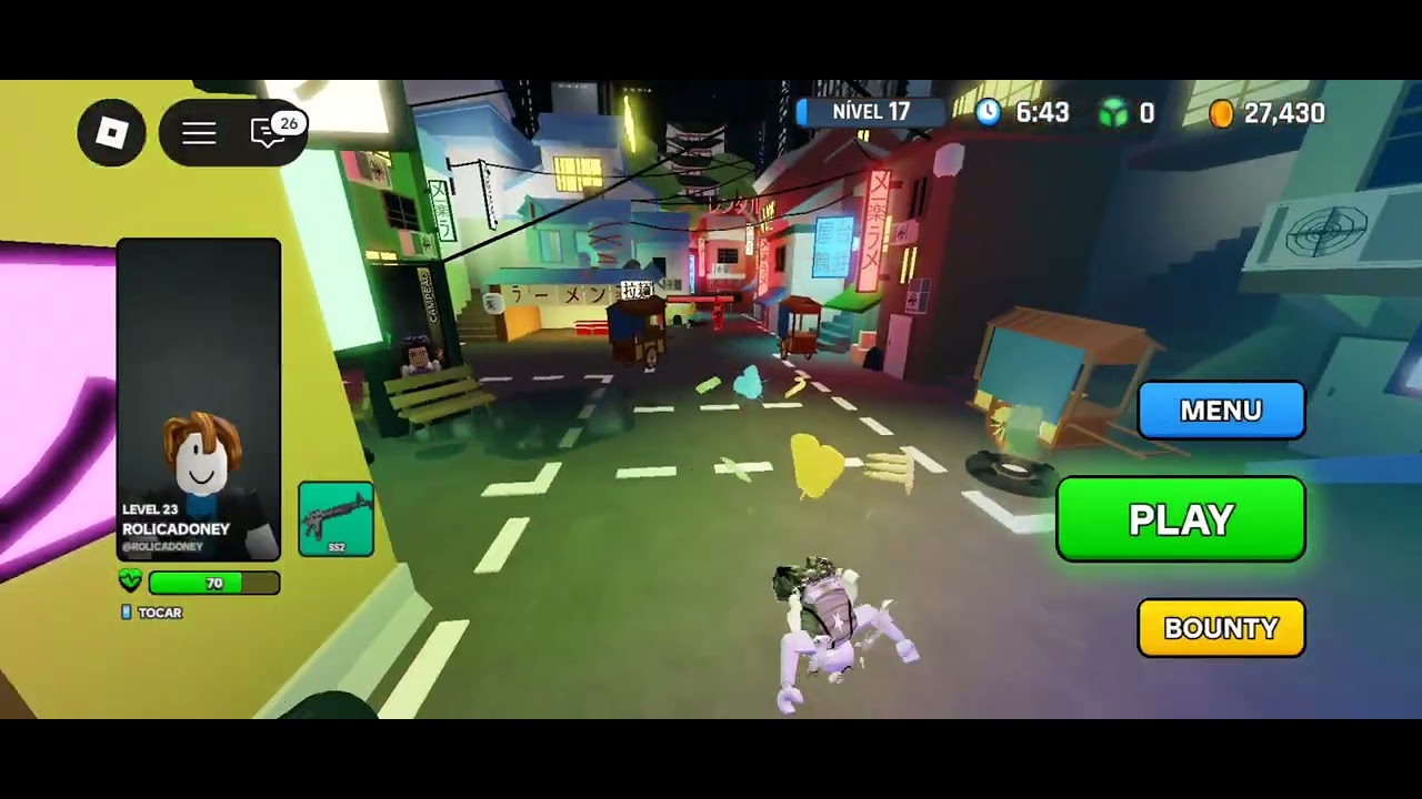 Joguei  arena de combate no roblox 