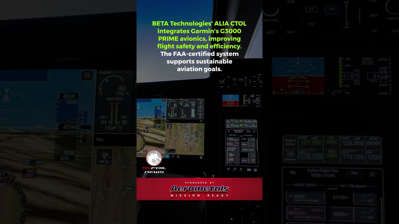 BETA Technologies Elevates ALIA Aircraft with Garmin G3000 PRIME