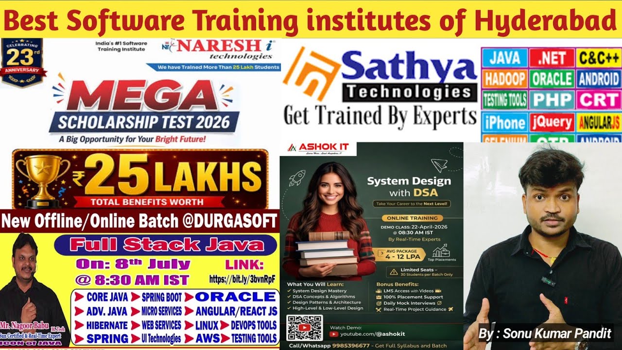 Top 5 Software Training Institutes in Hyderabad | 100% Placement Software Coaching Institutes in Hyd