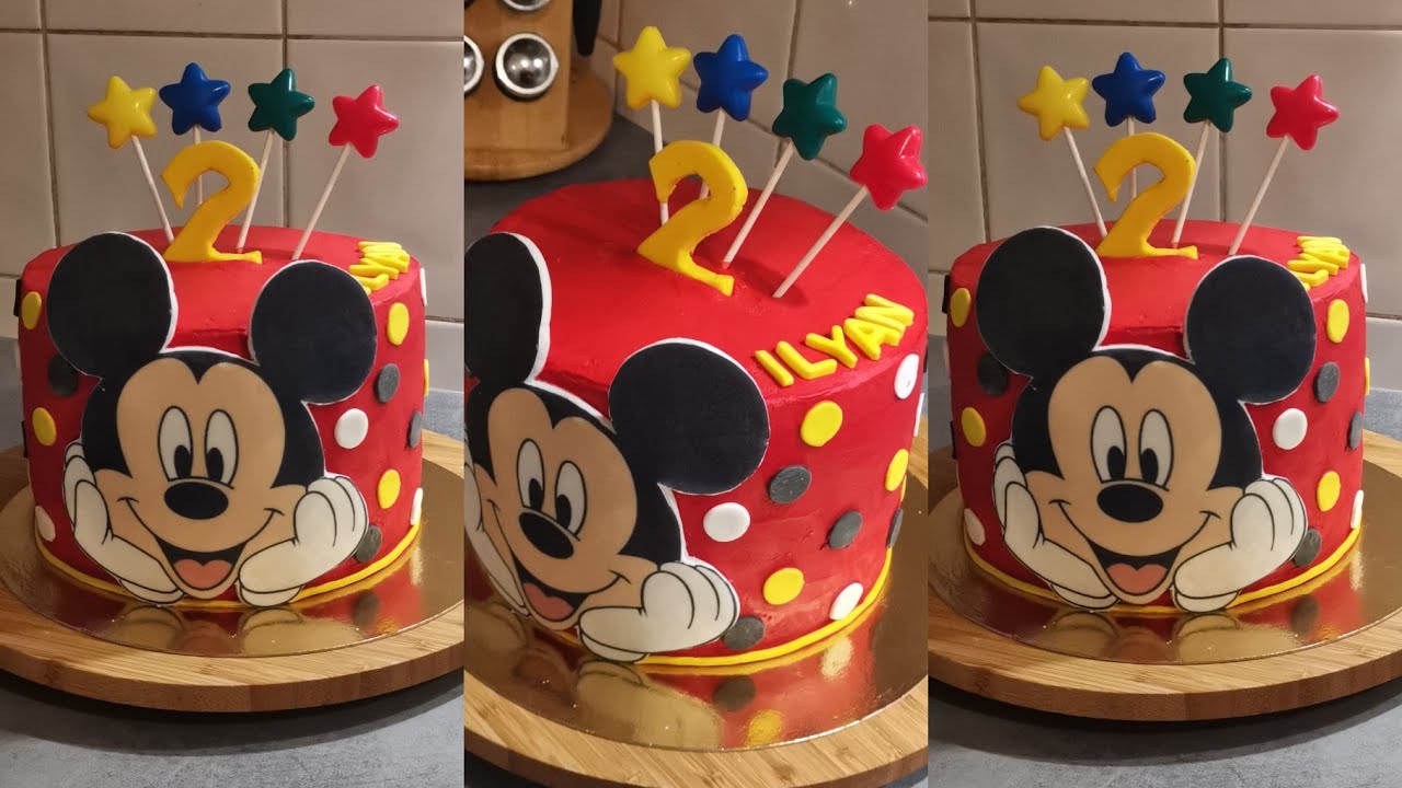 gâteau anniversaire mickey Disney  ultra gourmand!تزيين كيكة عيد ميلاد ميكي  ماوس للاولاد