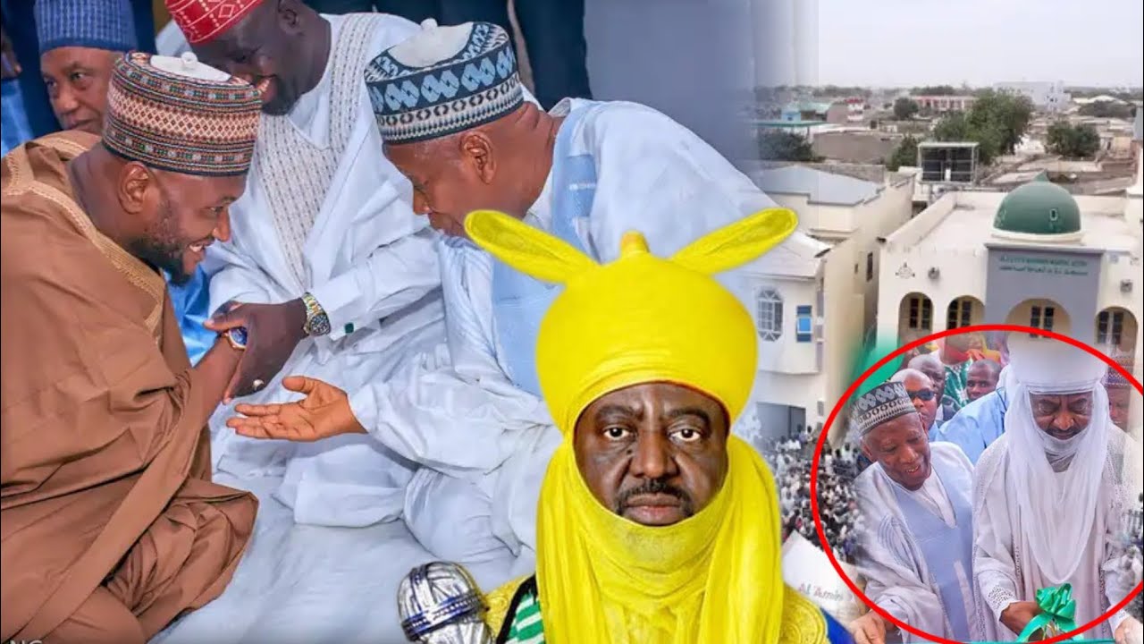 Tofa_ ganduje yakara kunna wuta 🔥 a kano_bayan bude katafaren masallaci ya gayyaci aminu ado