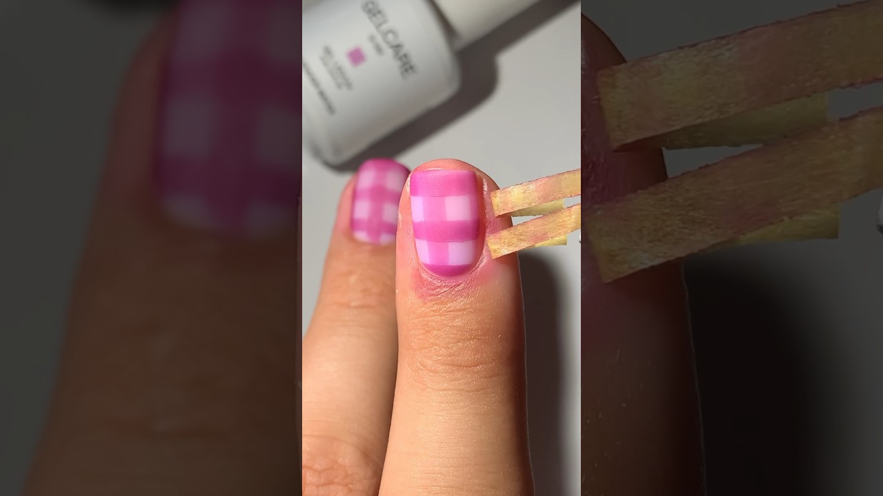Gingham Nails💁🏻&zwj;♂️💜#nails #nailart #nailinspo #nailsart #nailarttutorial #summernails #naildesign