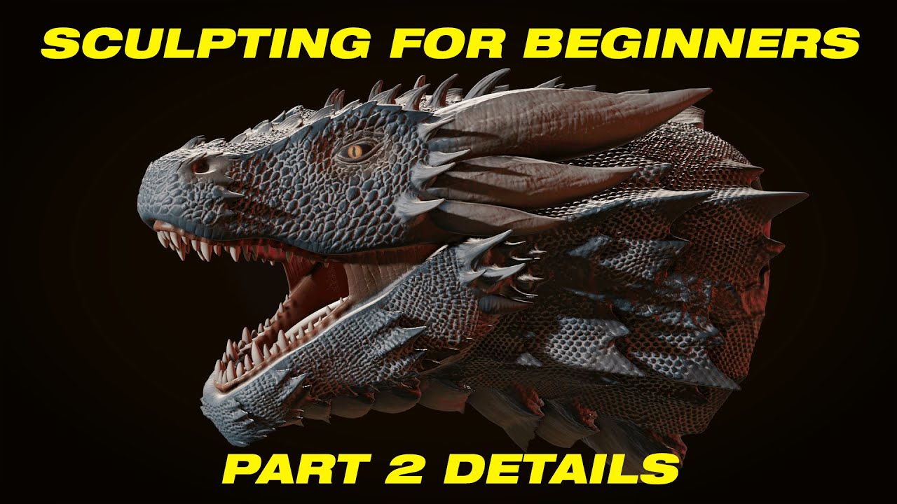 Sculpting a dragon for beginners with blender  part 2 details