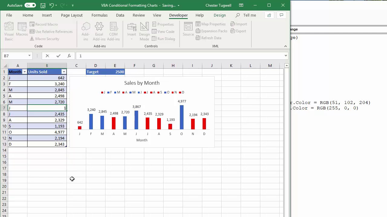 VBA to Conditionally Format Charts in Excel
