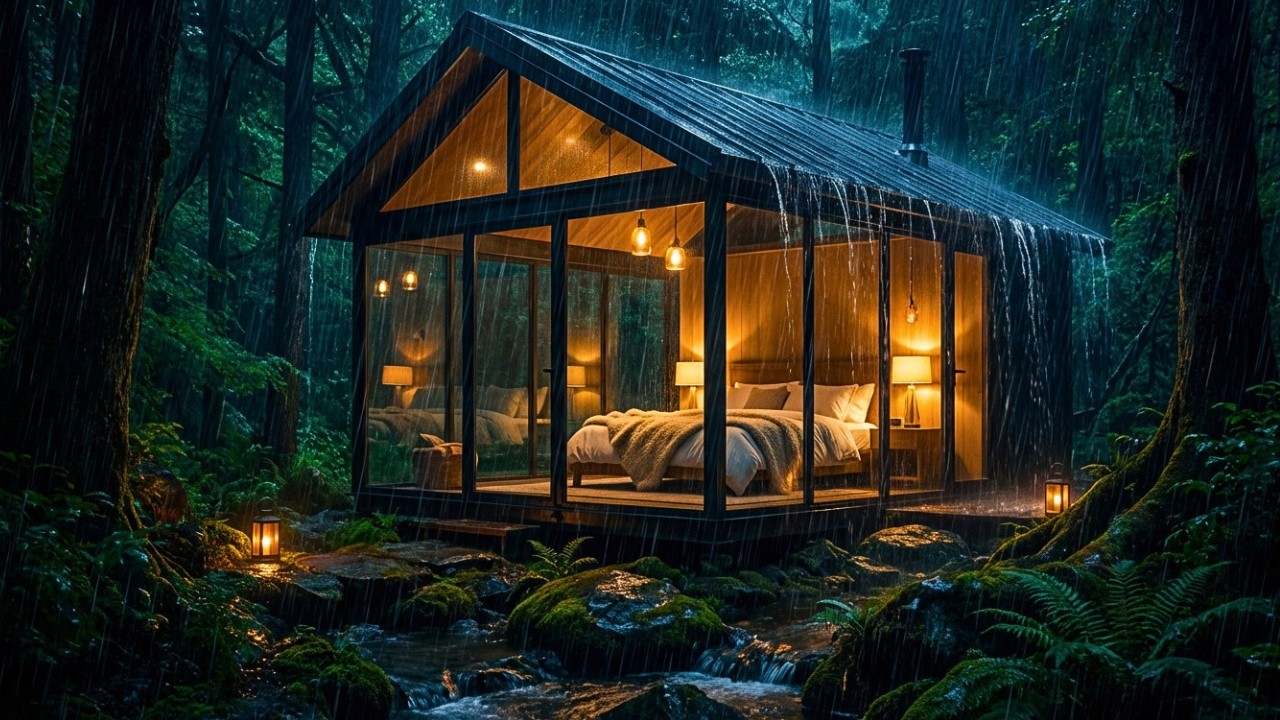 Peaceful Rain in a Cozy Woodland Cabin for Deep Sleep,Anxiety,Overthinking, Insomnia & Stress Relief