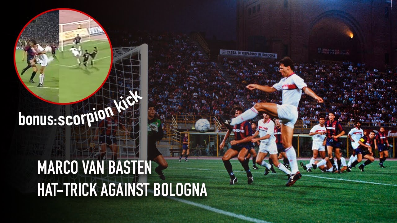 Marco van Basten vs Bologna | Hat-Trick & Scorpion Kick | 08/08/1992