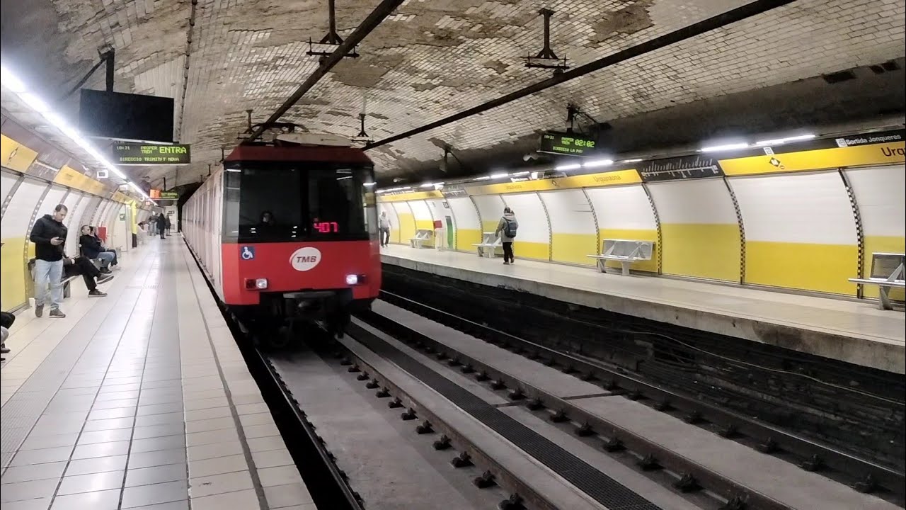 Metro Barcelona L4 Serie 2113 trayecto de Urquinaona a Vía Julia