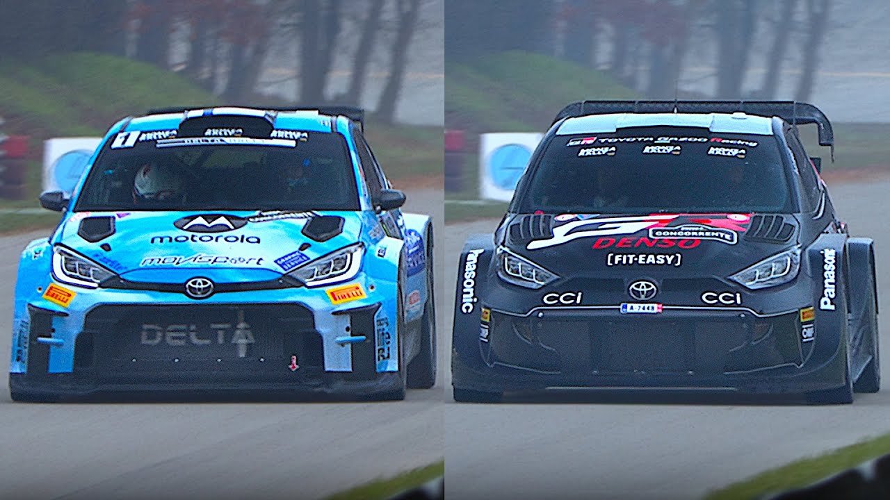 Toyota Gazoo Racing's GR Yaris WRC Rally1 vs Rally2 cars Comparison (RAW engines Sound)