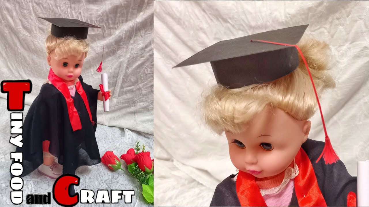 how to make DIY mini graduation gown and hat for doll | gift for students