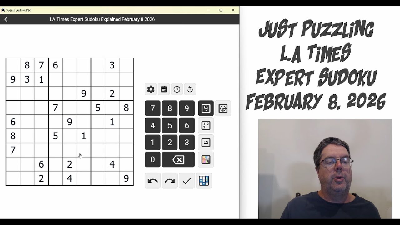 LA Times Expert Sudoku February 8 2026